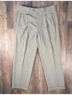 Vintage Chaps By Ralph Lauren 32 R Cuffed 100% Wool Trousers Suit Pants Pleated